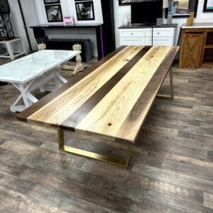 Duo-Wood Walnut/Ash Dining Table