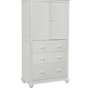 Cottage Armoire W/ 3 Drawers in Pure White