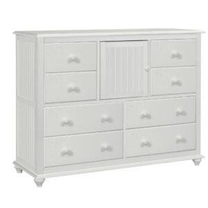 Cottage 8 Drawer 1 Door Dresser in Pure White