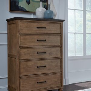 Vista 5 Drawer Chest in Hickory and Coal