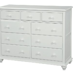 Cottage 9 Drawer Dresser in Pure White