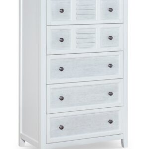 High Tide 5 Drawer Chest in Chalk and White