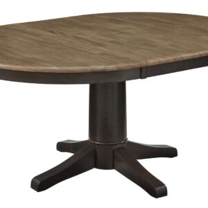Rivermont 48 Round Butterfly Extension Dining Table in Wheat and Coal, Ready to Ship