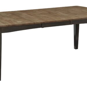 Rivermont Bow-End Butterfly Extension Dining Table in Wheat and Coal (40x60, extends to 78), Ready to Ship