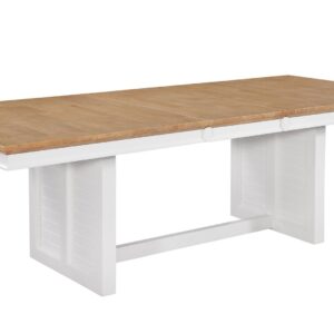 Sanibel Boardwalk Trestle Extension Dining Table in Honey and White (40x94), Ready to Ship