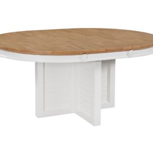 Sanibel Shell Extension Dining Table in Honey and White, Ready to Ship