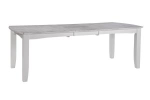 40x72 Bow-End Butterfly Extension Dining Table in Chalk and White (extends to 90), Ready to Ship