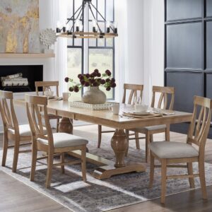 Cosmopolitan Self-Storing Double-Leaf Extension Dining Table