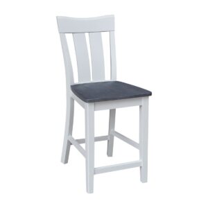 24-Inch Ava Stool in White and Heather Gray, Ready to Ship