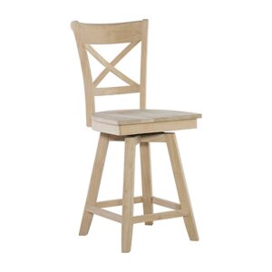 24-Inch Charlotte Swivel Stool in Heather Gray, Ready to Ship