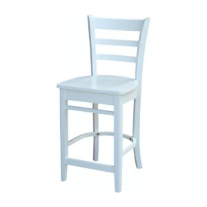 24-Inch Emily Stool in White, Ready to Ship