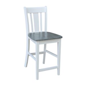 24-Inch San Remo Stool in White and Gray, Ready to Ship