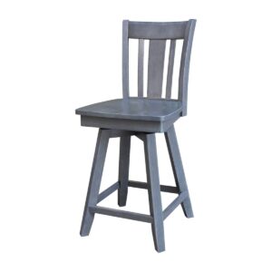 24-Inch San Remo Swivel Stool in Heather Gray, Ready to Ship