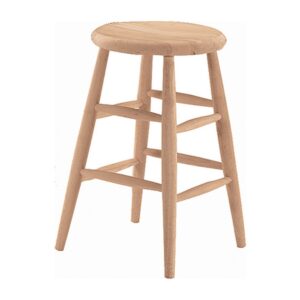 24-Inch Scoop Seat Stool in Chalk, Ready to Ship