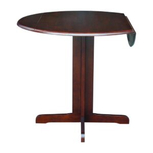 36-Inch Round Pedestal Table in Espresso, Ready to Ship