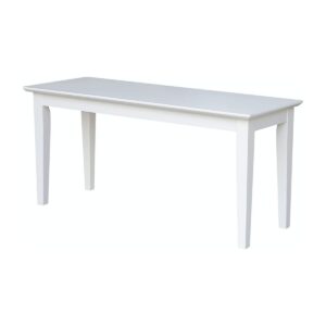 39-Inch Vineyard Bench in White, Ready to Ship