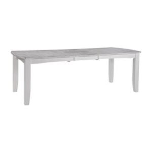 40x72 Bow-End Butterfly Extension Dining Table in Chalk and White (extends to 90), Ready to Ship