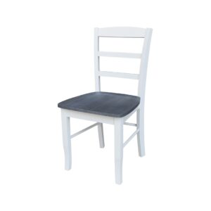 Madrid Chair in Heather Gray and White, Ready to Ship