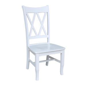 Double X Back Chair in White, Ready to Ship