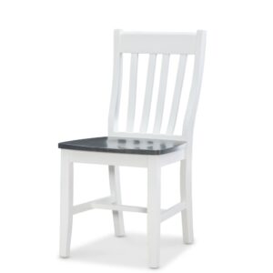Cafe Chair in Heather Gray and White, Ready to Ship