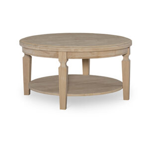 Vista Round Coffee Dining Table in Hickory, Ready to Ship