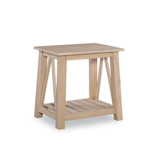 Surrey End Table in Chalk and Blue, Ready to Ship