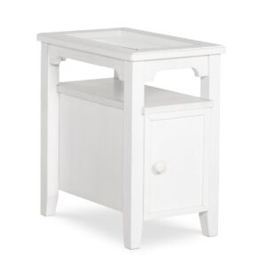 Amelia Narrow Table (glass) in Chalk, Ready to Ship