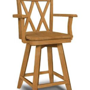 Double XX Swivel Bar Stool with Arms