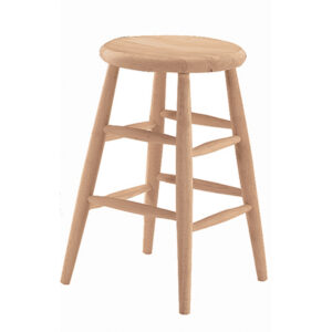24-Inch Scoop Seat Stool in Chalk, Ready to Ship