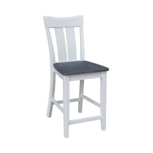 24-Inch Ava Stool in White and Heather Gray, Ready to Ship