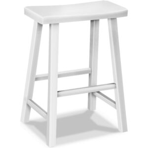 24-Inch Saddle Stool in White, Ready to Ship