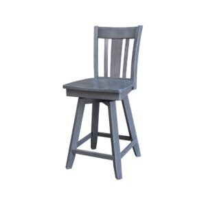 24-Inch San Remo Swivel Stool in Heather Gray, Ready to Ship