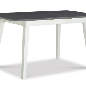 Butterfly Extension Table 32x48x60 in Heather Gray and White, Ready to Ship