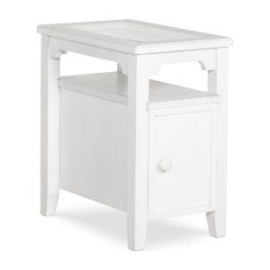 Amelia Narrow Table (glass) in Chalk, Ready to Ship