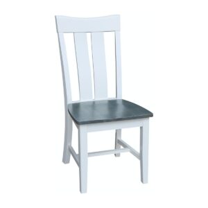 Ava Chair in White and Gray, Ready to Ship