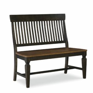 Vista Slatback Bench in Hickory and Coal, Ready to Ship