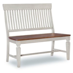 Vista Slatback Bench in Hickory and Shell, Ready to Ship