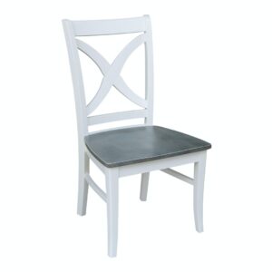 Salerno Chair in White and Gray, Ready to Ship