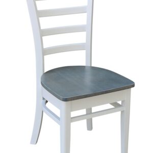 Emily Chair in White and Gray, Ready to Ship