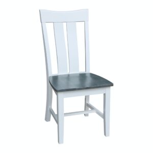 Ava Chair in White and Gray, Ready to Ship