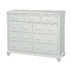 Cottage 9 Drawer Dresser in Pure White