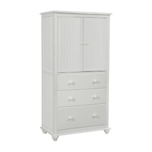 Cottage Armoire W/ 3 Drawers in Pure White