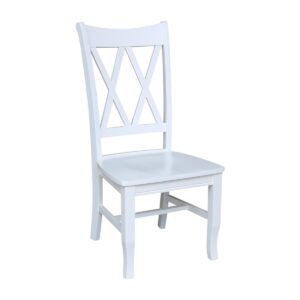Double X Back Chair in White, Ready to Ship