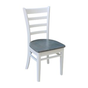 Emily Chair in White and Gray, Ready to Ship