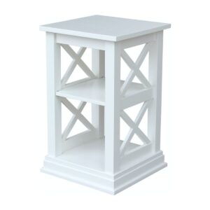 Hampton Accent Table With Shelves in White, Ready to Ship