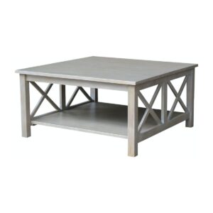Hampton Square Coffee Dining Table in Taupe Gray, Ready to Ship