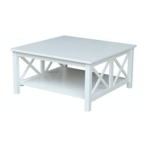 Hampton Square Coffee Table in White, Ready to Ship