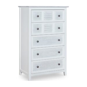 High Tide 5 Drawer Chest in Chalk and White