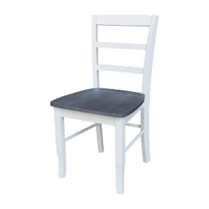 Madrid Chair in Heather Gray and White, Ready to Ship
