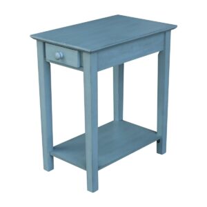 Narrow End Table in Ocean Blue, Ready to Ship